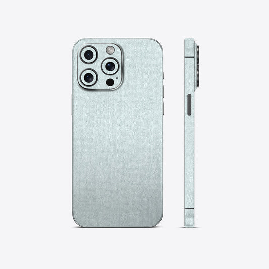 Linen Cyan Blue Mobile Skin - Soft & Stylish Fabric Texture