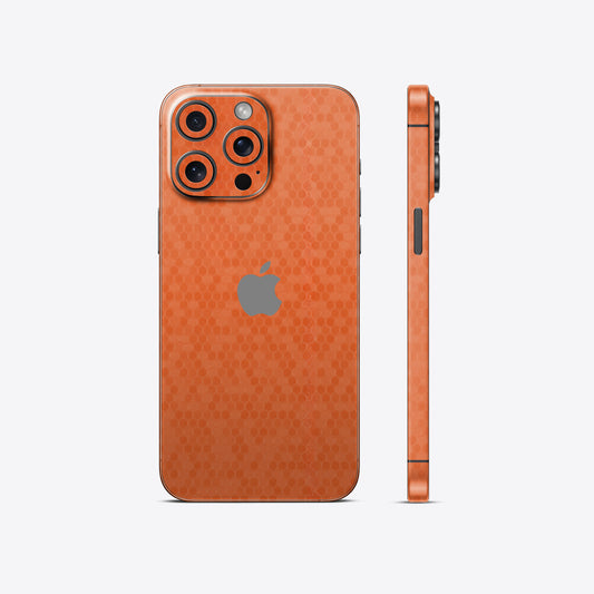 Honeycomb Orange Textured Mobile Skin - Vibrant & Durable Design