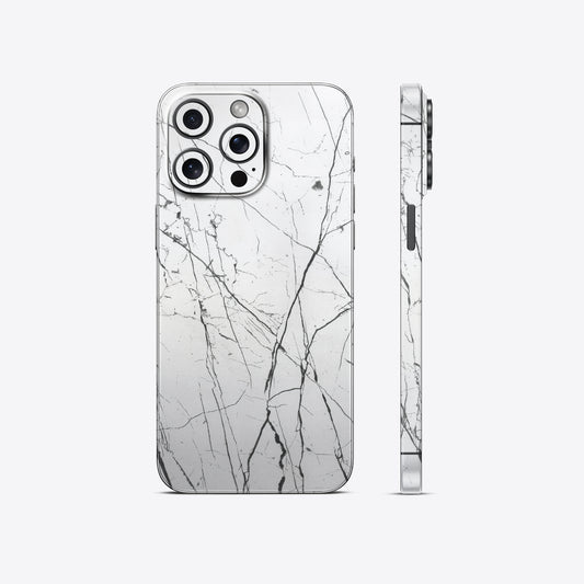 White Marble Black Stripes Mobile Skin - Elegant & Modern Design