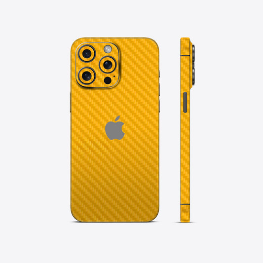 Yellow Carbon Fiber Textured Mobile Skin - Bold & Durable Protection