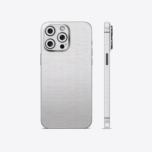 Crocodile Leather Silver Glossy Mobile Skin - Sleek & Luxurious Protection