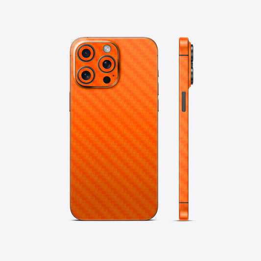 Orange Carbon Fiber Textured Mobile Skin - Bold & Durable Protection