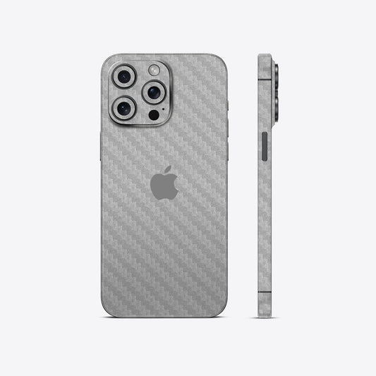 Silver Carbon Fiber Textured Mobile Skin - Sleek & Durable Protection
