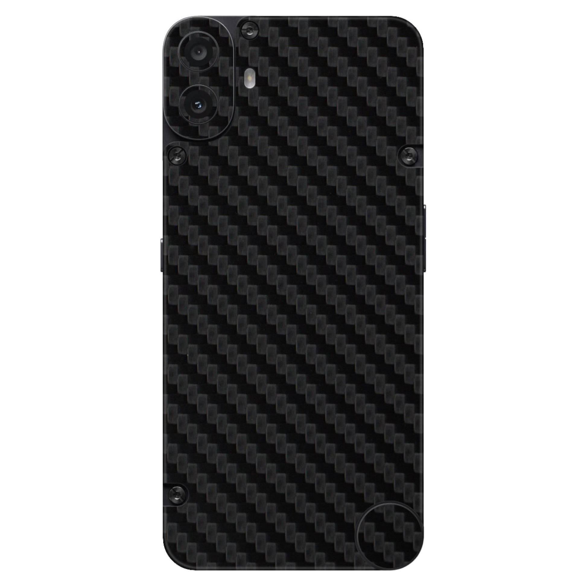Black Carbon Fiber Textured Mobile Skin - Sleek & Ultra-Durable Protection