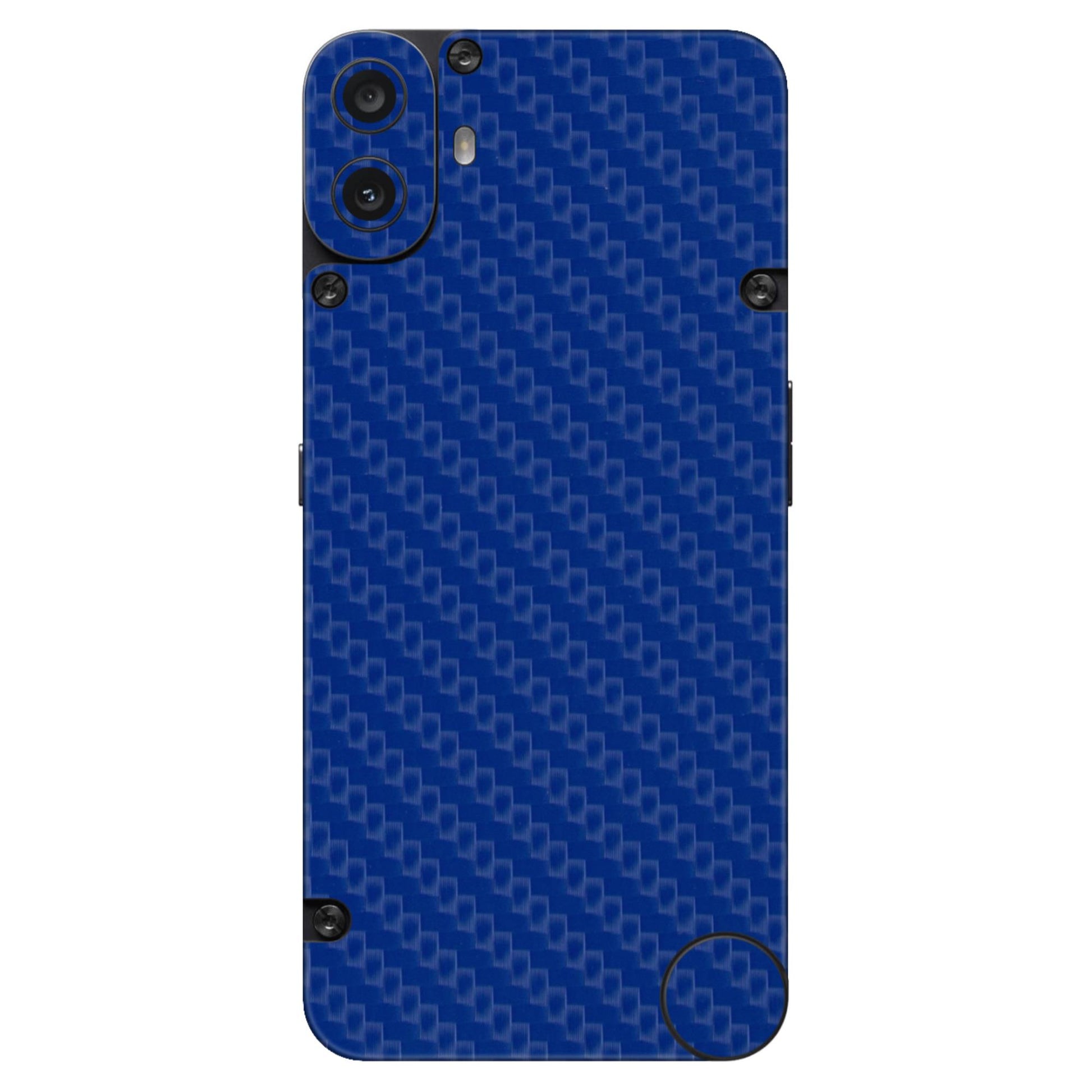 Blue Carbon Fiber Textured Mobile Skin - Sleek &amp; Durable Protection