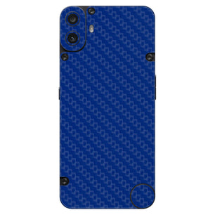 Blue Carbon Fiber Textured Mobile Skin - Sleek & Durable Protection