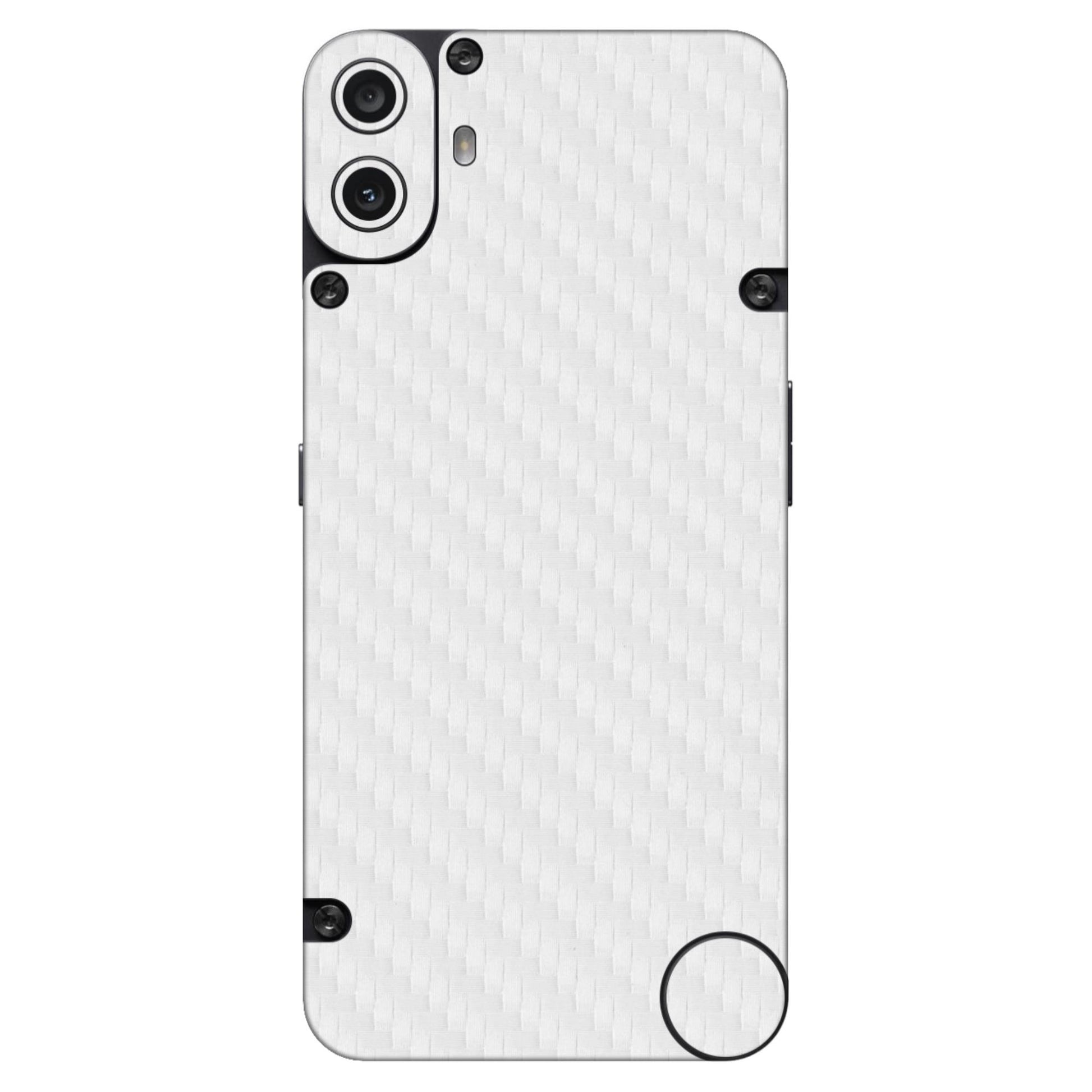White Carbon Fiber Textured Mobile Skin - Sleek &amp; Durable Protection