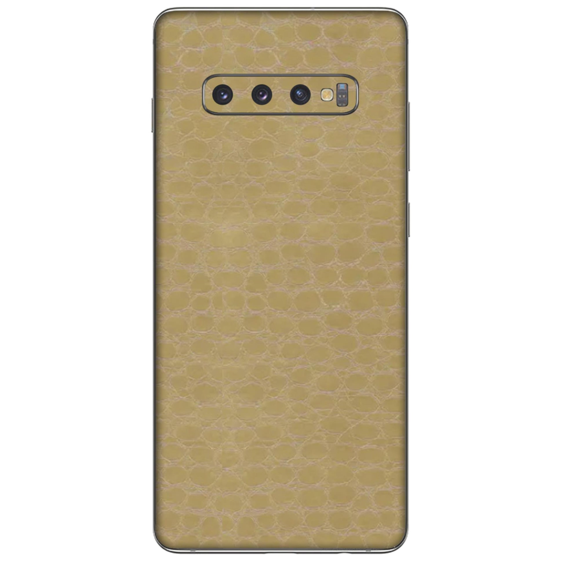Crocodile Leather Gold Glossy Mobile Skin - Elegant & Durable Protection