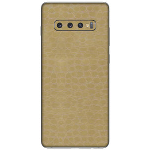 Crocodile Leather Gold Glossy Mobile Skin - Elegant & Durable Protection