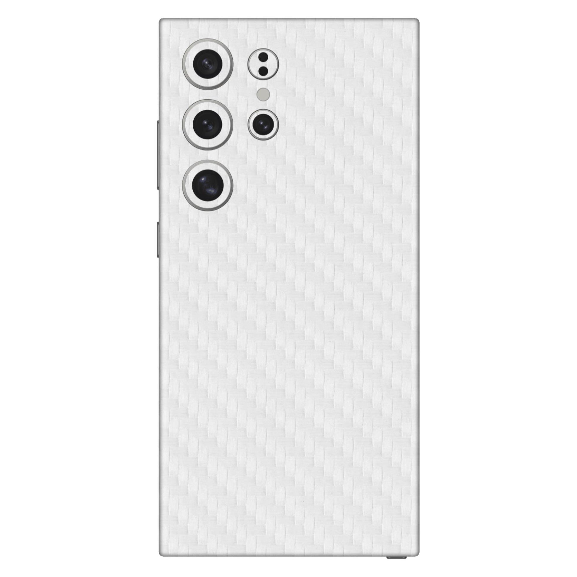 White Carbon Fiber Textured Mobile Skin - Sleek &amp; Durable Protection