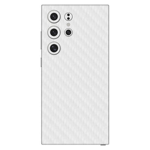 White Carbon Fiber Textured Mobile Skin - Sleek & Durable Protection