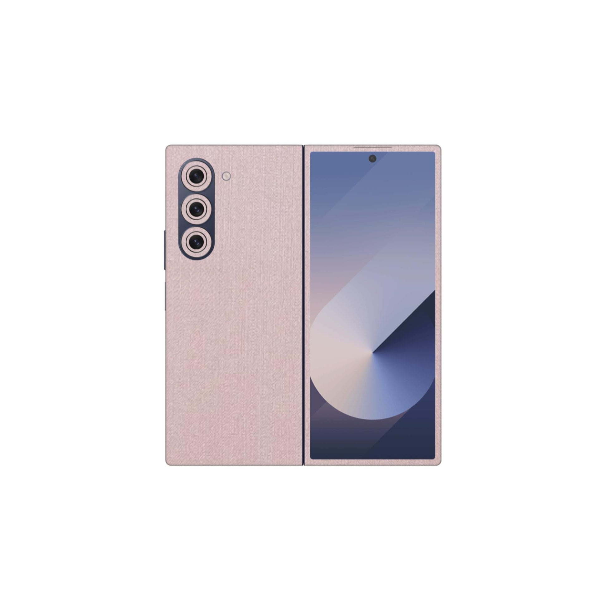 Linen Cyan Pink Mobile Skin - Soft & Stylish Fabric Texture