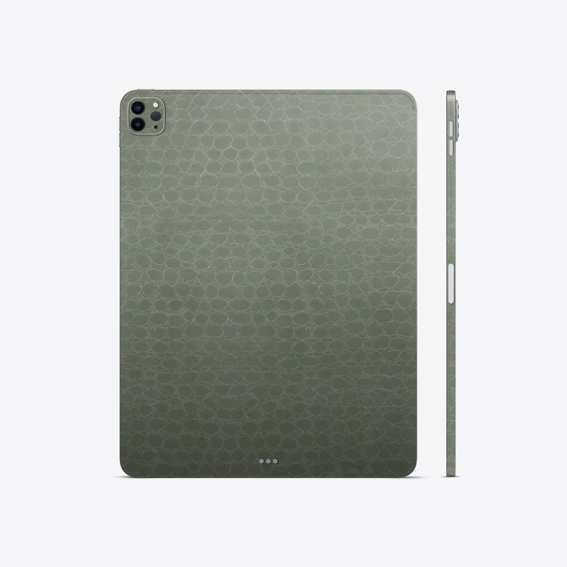 Exotic Crocodile Shiny Leather Armor Green Textured iPad & Tablet Skins | Premium Protective Cover