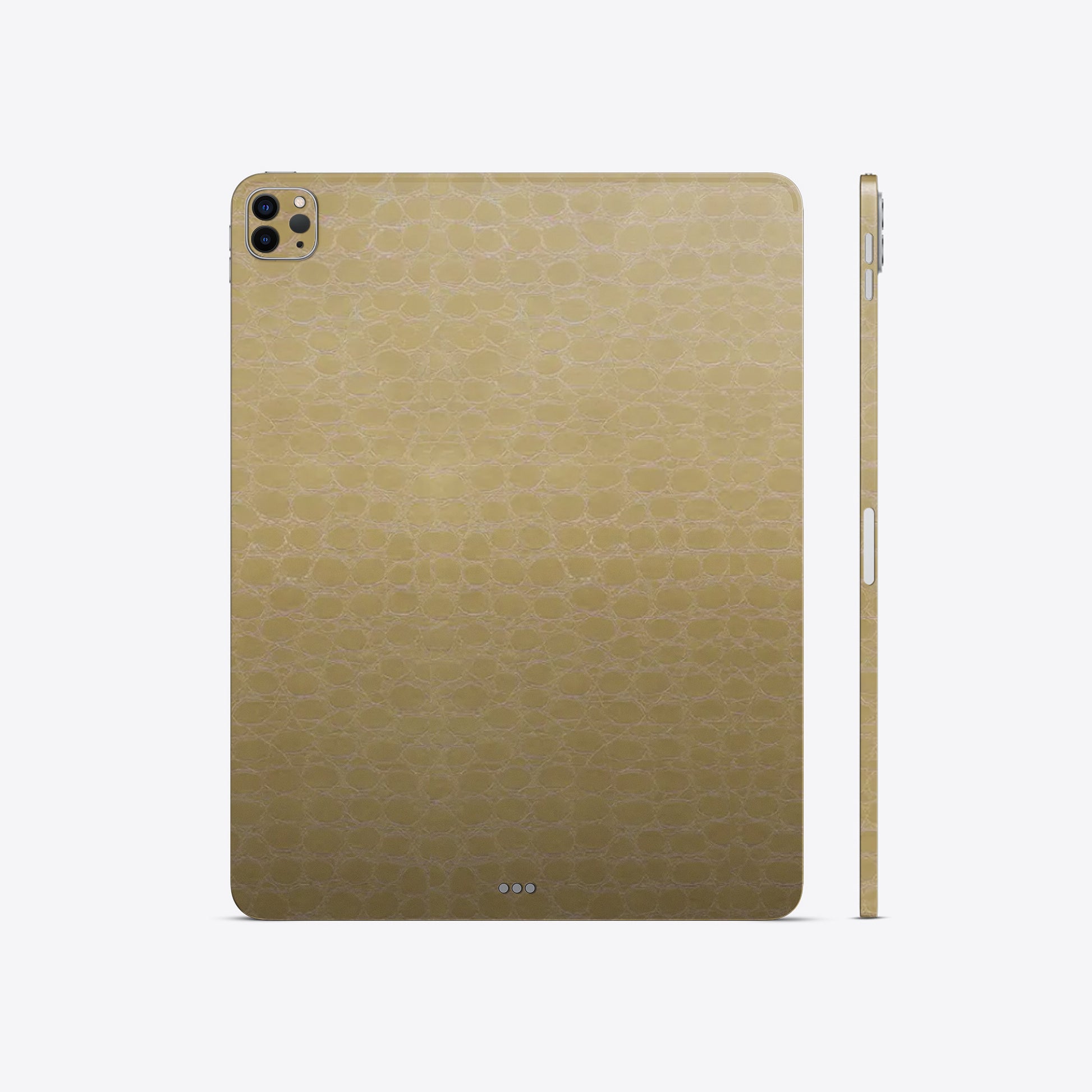 Opulent Crocodile Shiny Leather Gold Textured iPad & Tablet Skins | Luxurious Protection for Premium Devices