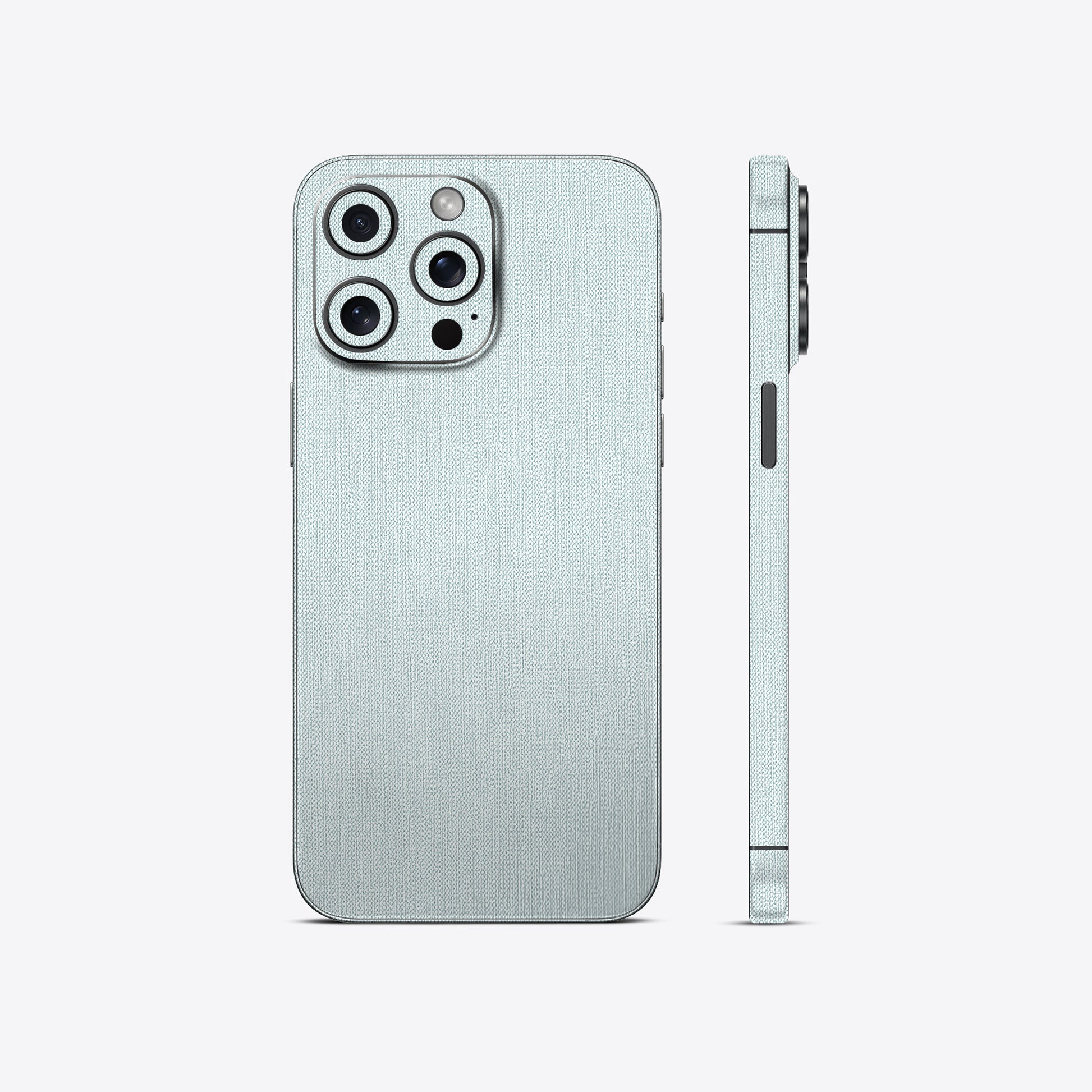 Linen Cyan Blue Mobile Skin - Soft & Stylish Fabric Texture