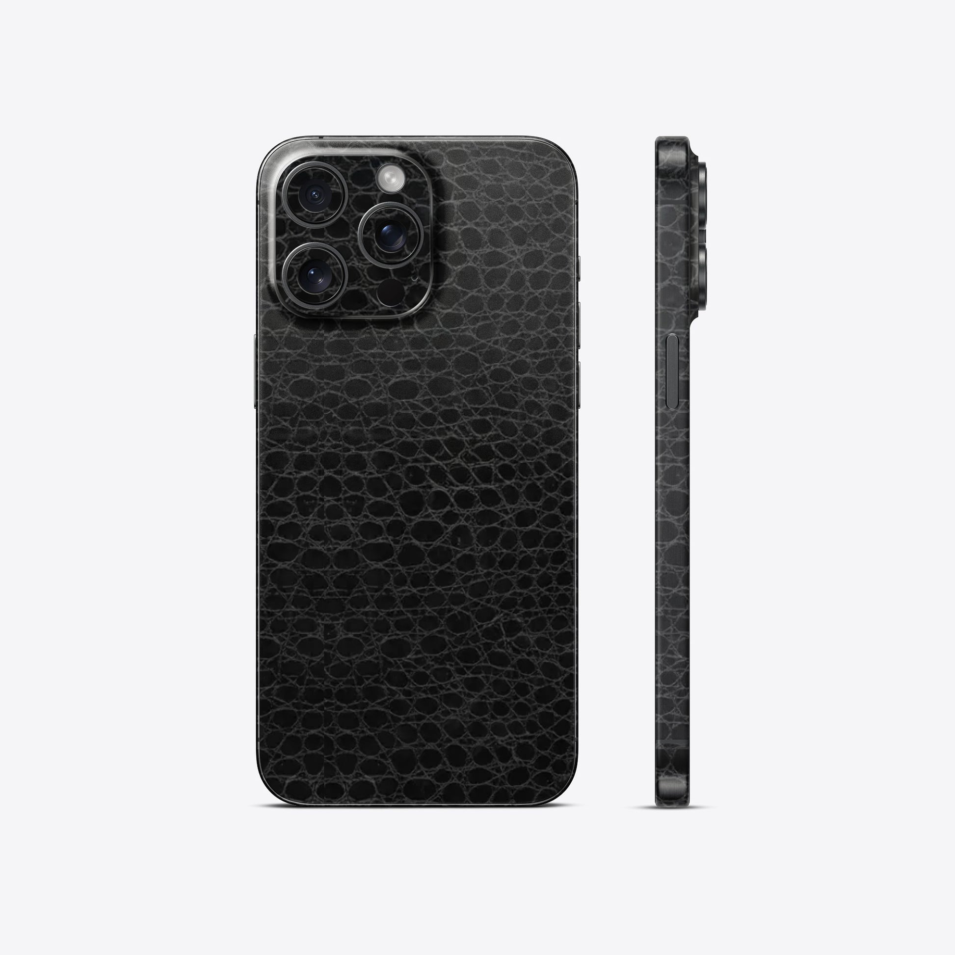 Crocodile Leather Black Glossy Mobile Skin - Sleek & Premium Protection