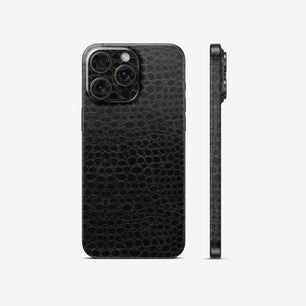 Crocodile Leather Black Glossy Mobile Skin - Sleek & Premium Protection