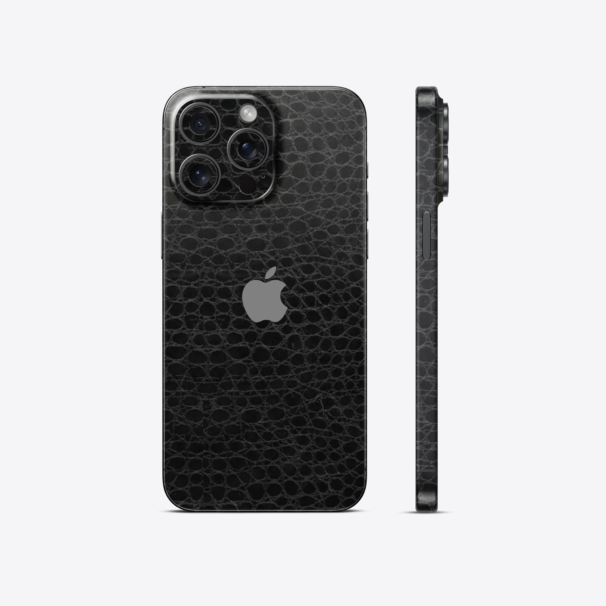 Crocodile Leather Black Glossy Mobile Skin - Sleek & Premium Protection