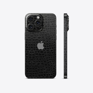 Crocodile Leather Black Glossy Mobile Skin - Sleek & Premium Protection