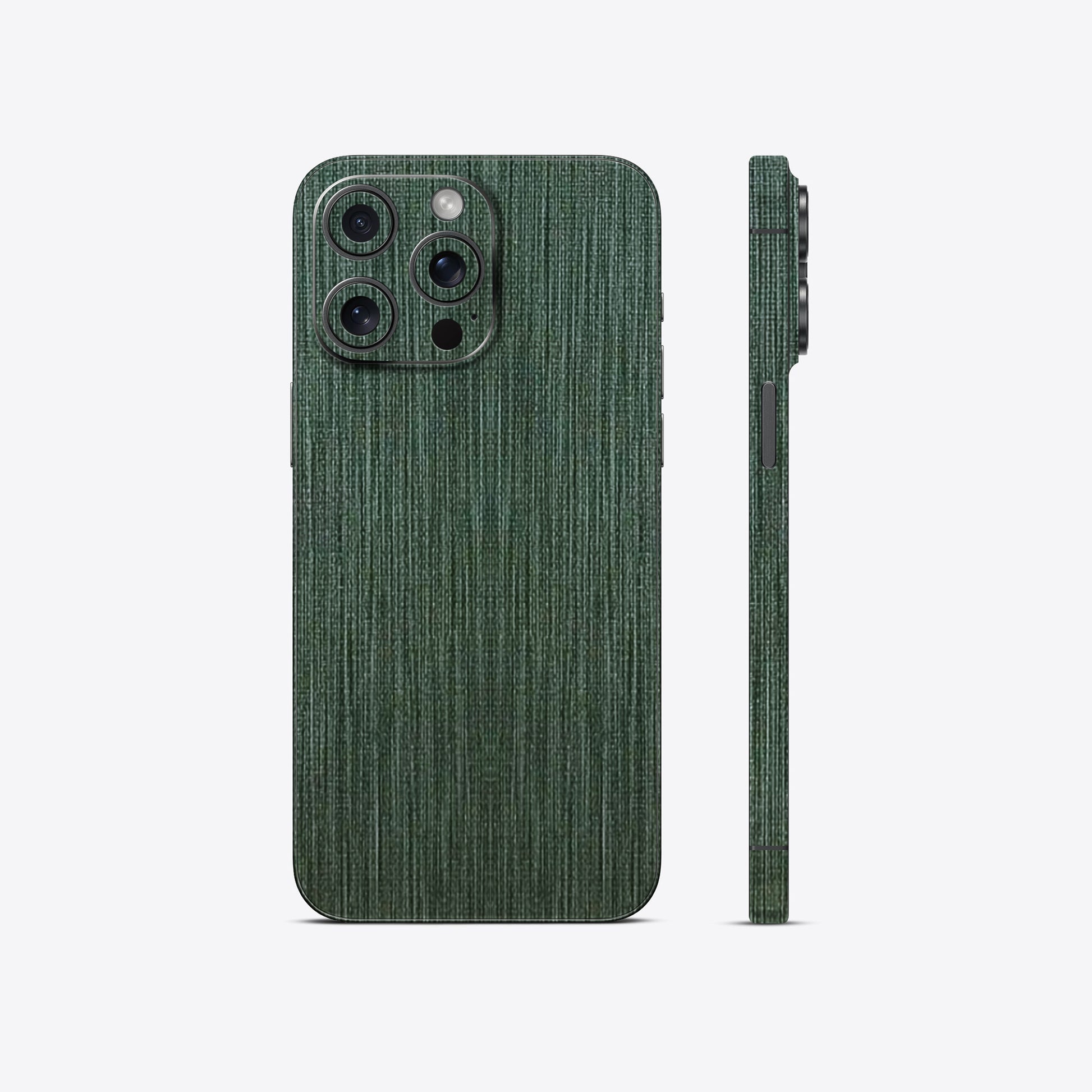 Linen Green Mobile Skin - Soft & Natural Fabric Texture