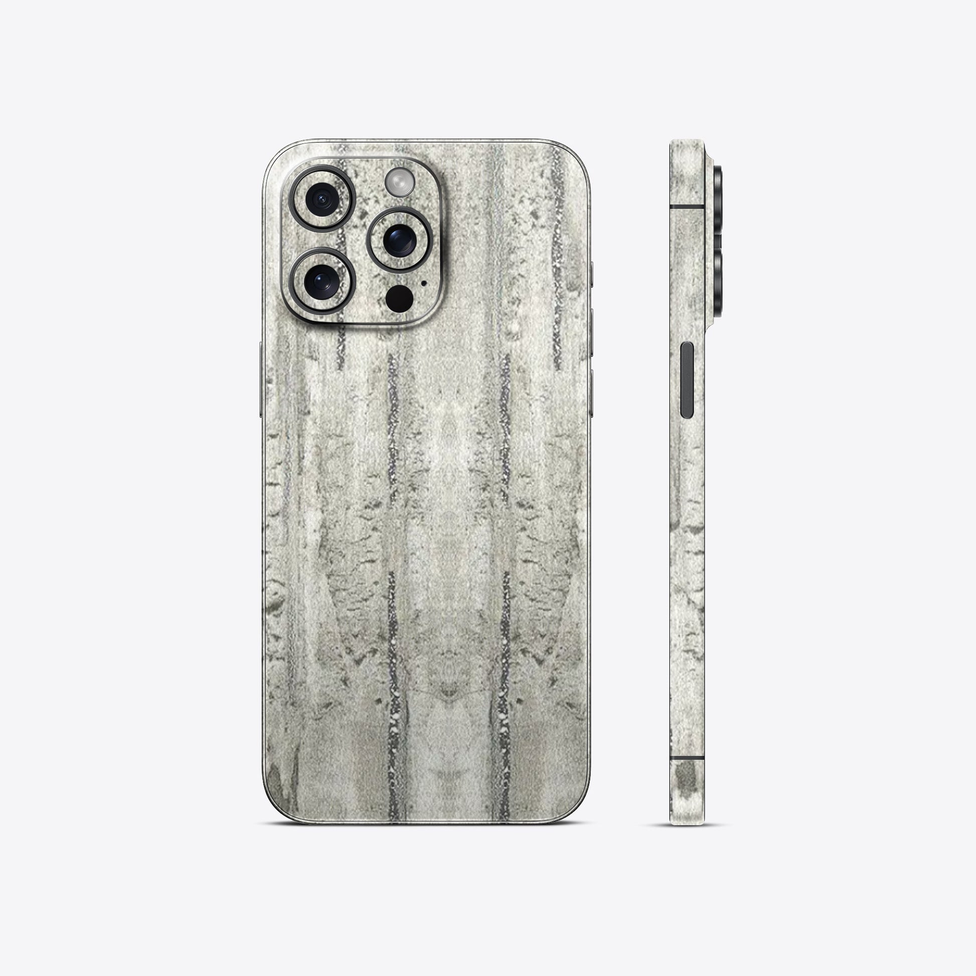 Silver Strip Concrete Marble Mobile Skin - Sleek & Industrial Design