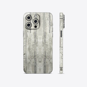 Silver Strip Concrete Marble Mobile Skin - Sleek & Industrial Design