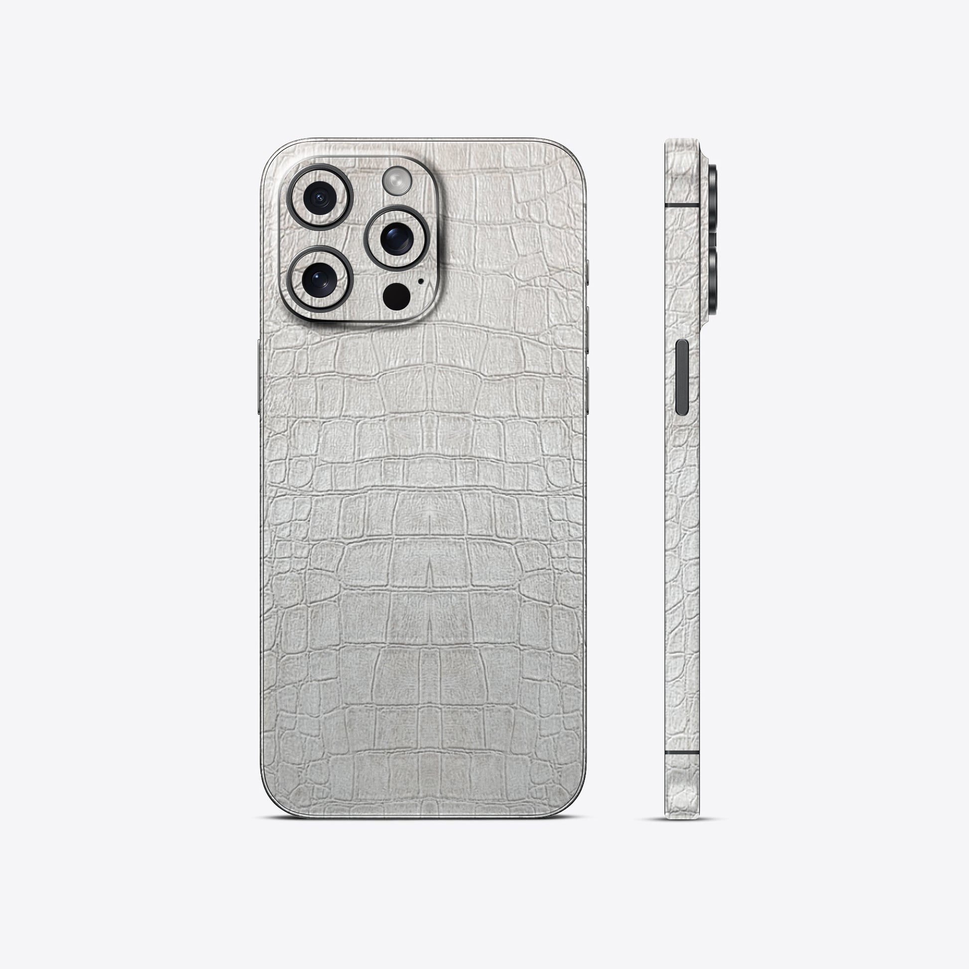 White Crocodile Leather Texture Mobile Skin - Luxurious & Durable Protection