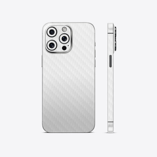 White Carbon Fiber Textured Mobile Skin - Sleek &amp; Durable Protection