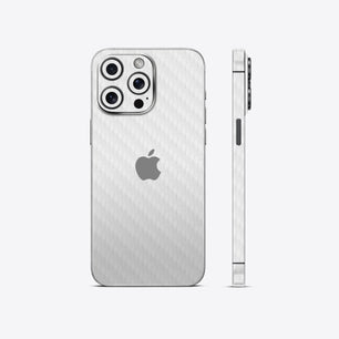 White Carbon Fiber Textured Mobile Skin - Sleek & Durable Protection