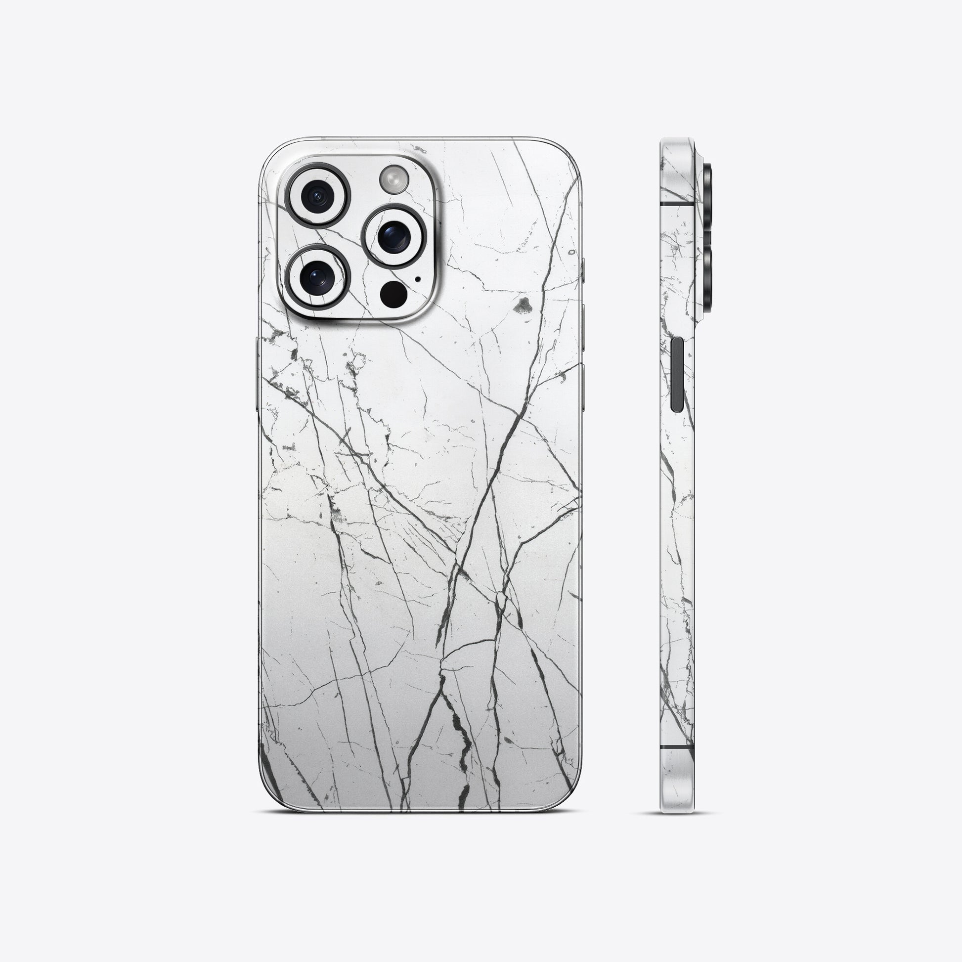 White Marble Black Stripes Mobile Skin - Elegant & Modern Design