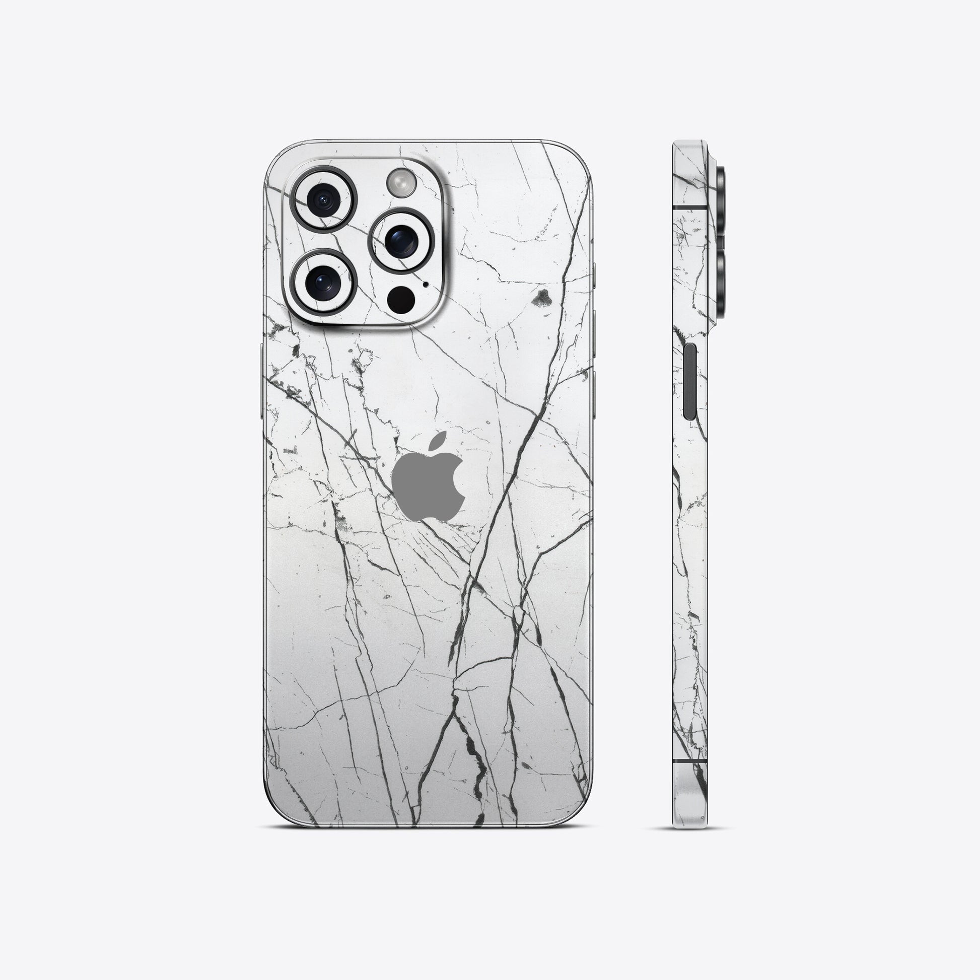 White Marble Black Stripes Mobile Skin - Elegant & Modern Design