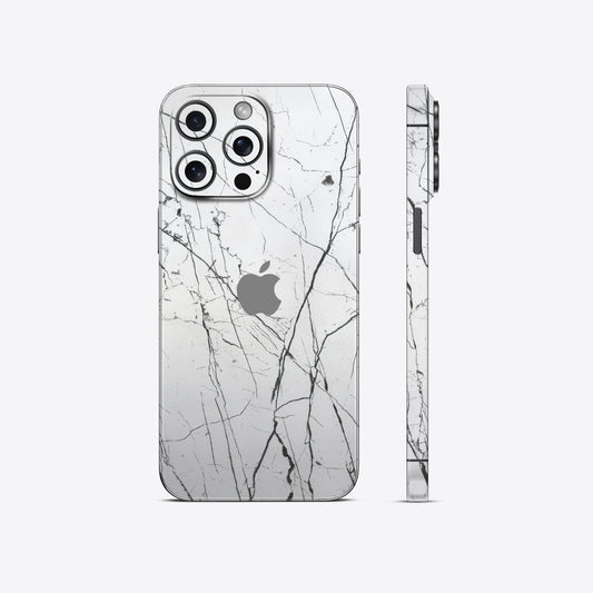 White Marble Black Stripes Mobile Skin - Elegant & Modern Design