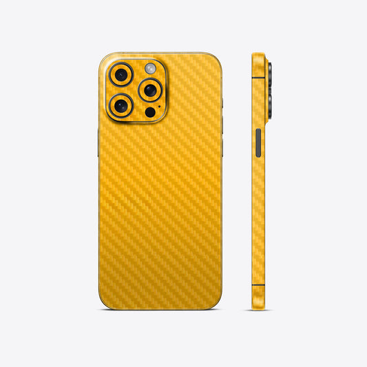Yellow Carbon Fiber Textured Mobile Skin - Bold & Durable Protection