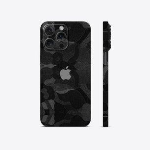 Black Camouflage Textured Mobile Skin - Bold & Tactical Design