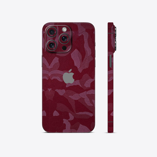 Maroon Camouflage Textured Mobile Skin - Bold &amp; Unique Protection