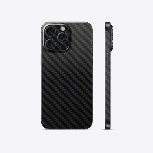 Black Carbon Fiber Textured Mobile Skin - Sleek & Ultra-Durable Protection
