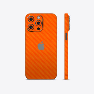 Orange Carbon Fiber Textured Mobile Skin - Bold & Durable Protection