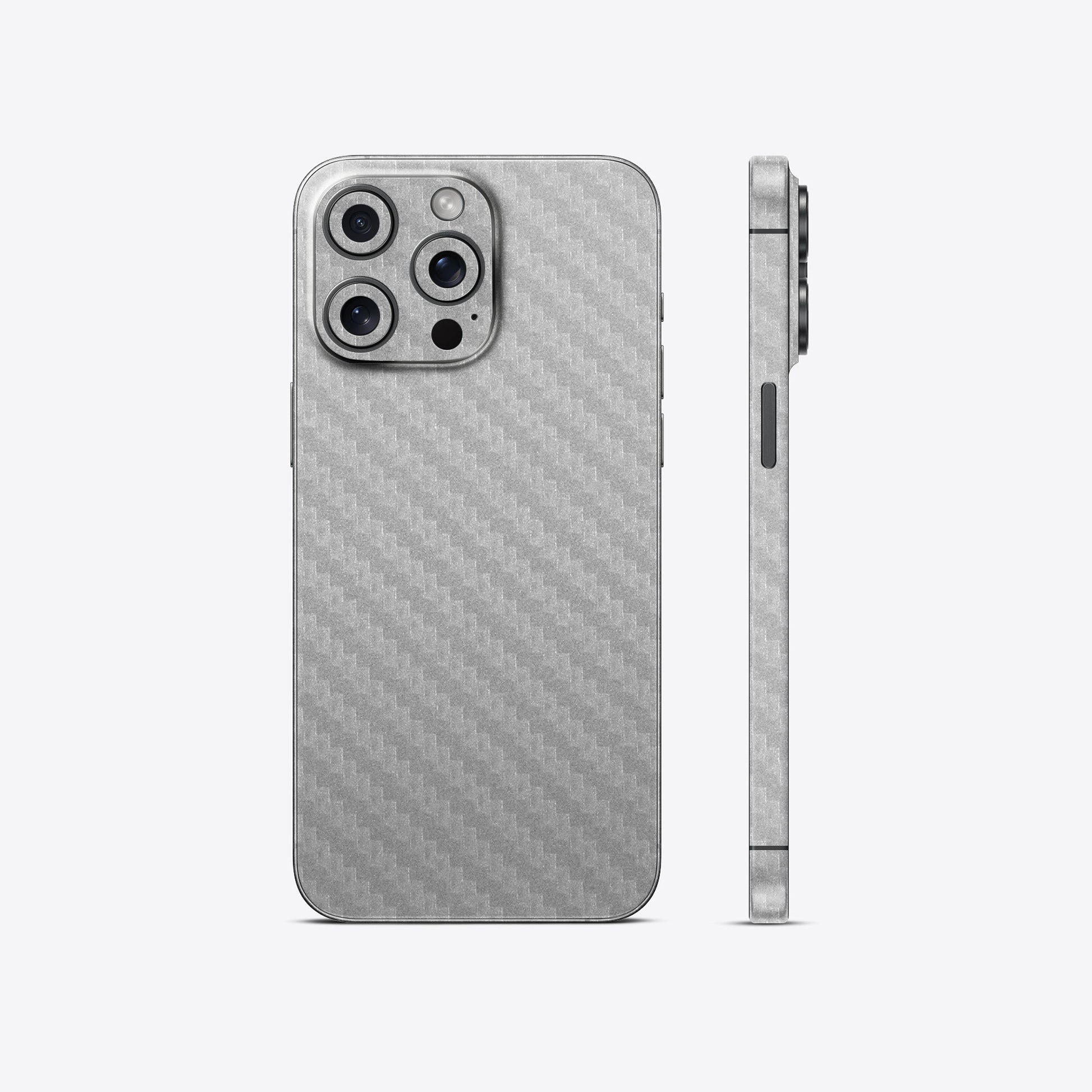 Silver Carbon Fiber Textured Mobile Skin - Sleek &amp; Durable Protection