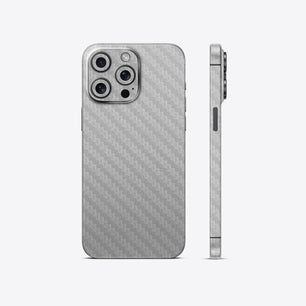 Silver Carbon Fiber Textured Mobile Skin - Sleek & Durable Protection