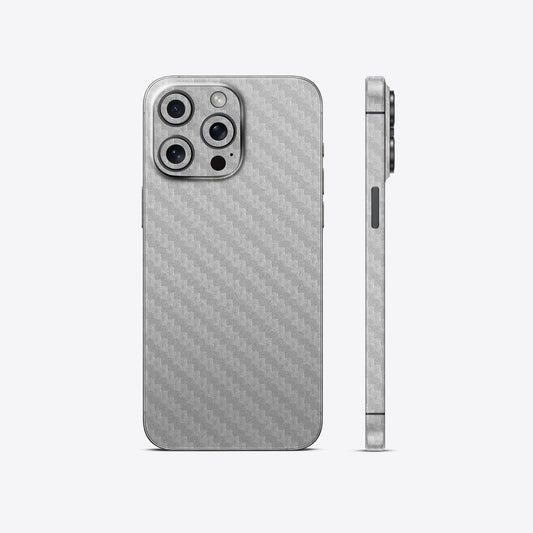 Silver Carbon Fiber Textured Mobile Skin - Sleek &amp; Durable Protection