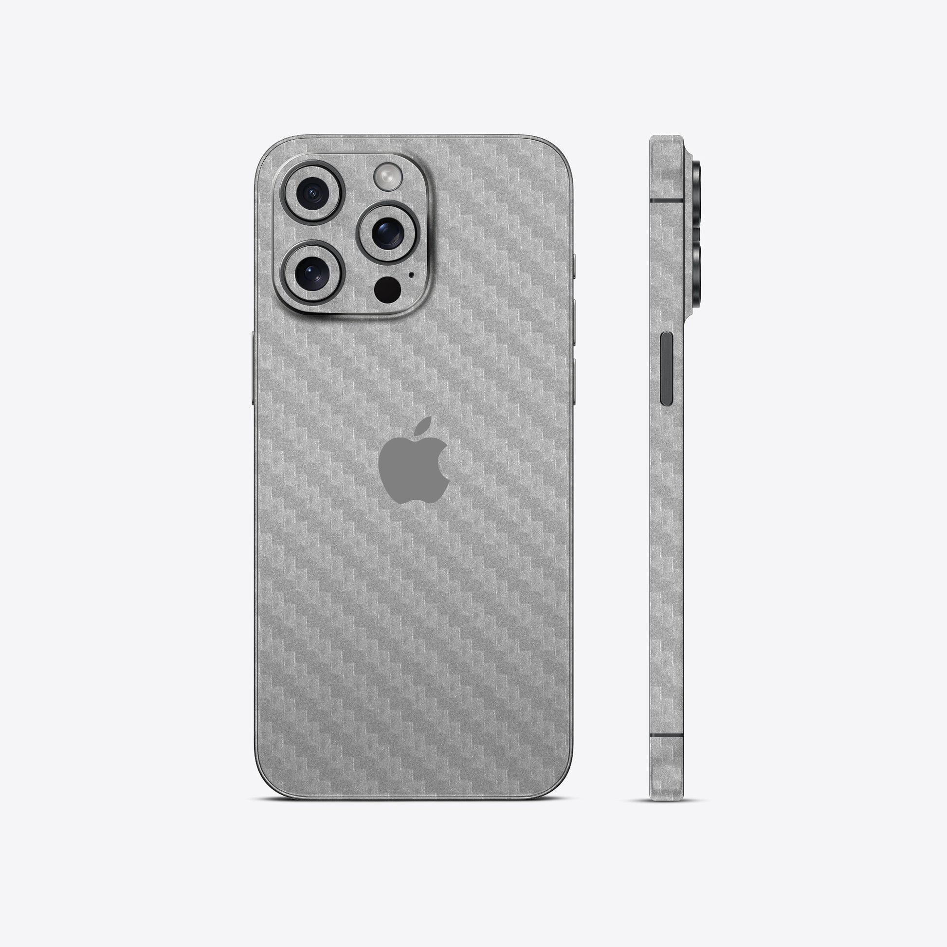 Silver Carbon Fiber Textured Mobile Skin - Sleek &amp; Durable Protection