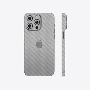 Silver Carbon Fiber Textured Mobile Skin - Sleek & Durable Protection