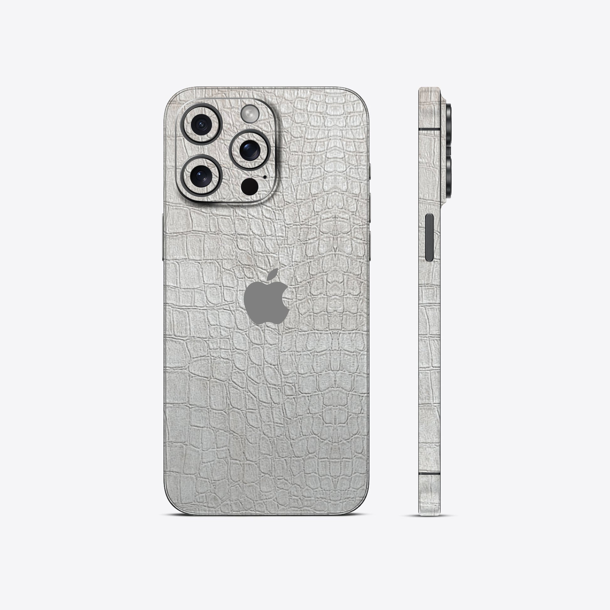 White Crocodile Leather Texture Mobile Skin - Luxurious & Durable Protection
