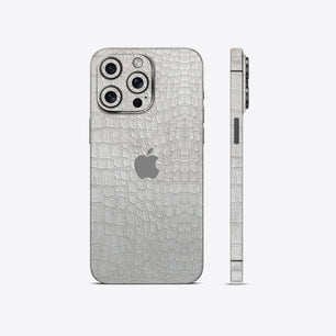 White Crocodile Leather Texture Mobile Skin - Luxurious & Durable Protection
