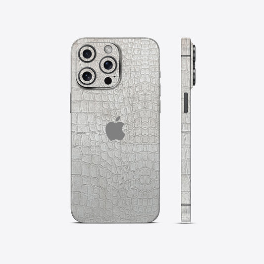 White Crocodile Leather Texture Mobile Skin - Luxurious & Durable Protection
