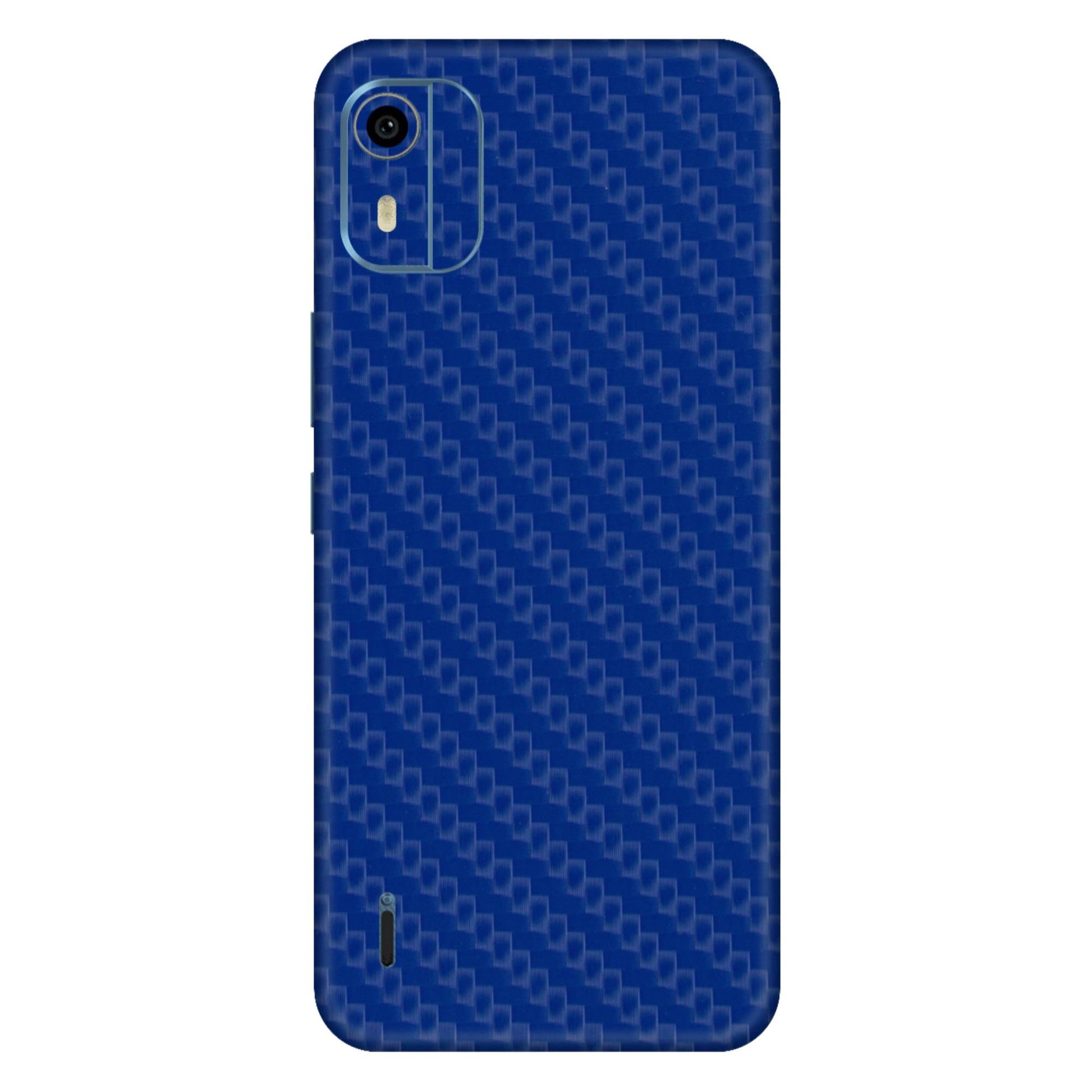 Blue Carbon Fiber Textured Mobile Skin - Sleek &amp; Durable Protection