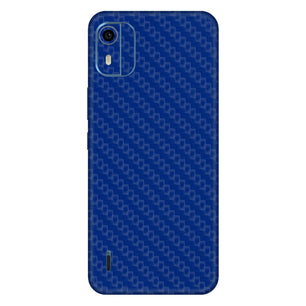 Blue Carbon Fiber Textured Mobile Skin - Sleek & Durable Protection