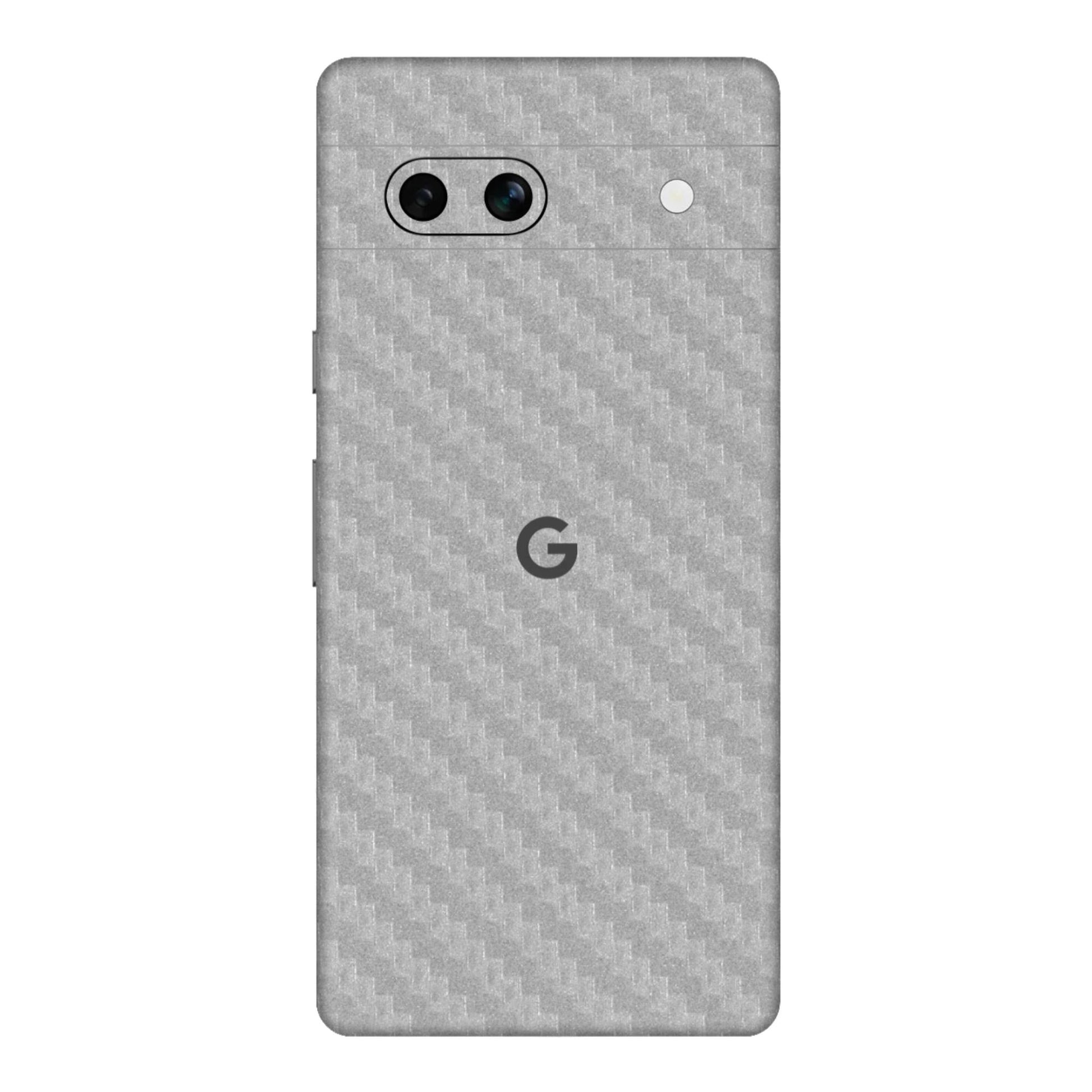 Silver Carbon Fiber Textured Mobile Skin - Sleek &amp; Durable Protection