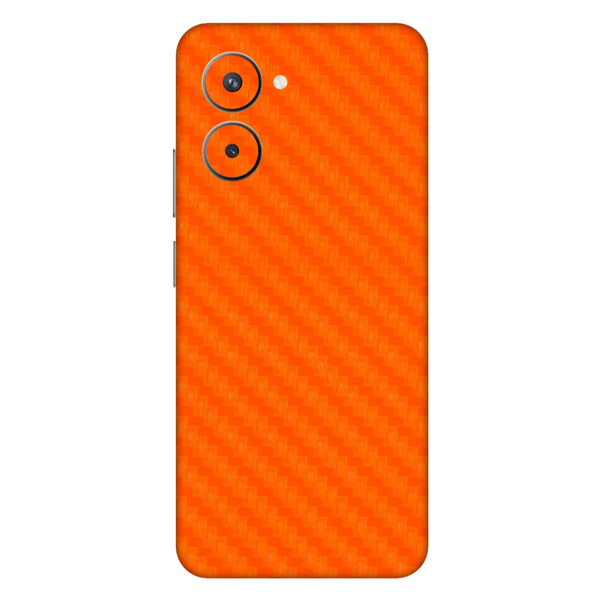 Orange Carbon Fiber Textured Mobile Skin - Bold & Durable Protection