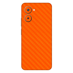 Orange Carbon Fiber Textured Mobile Skin - Bold & Durable Protection